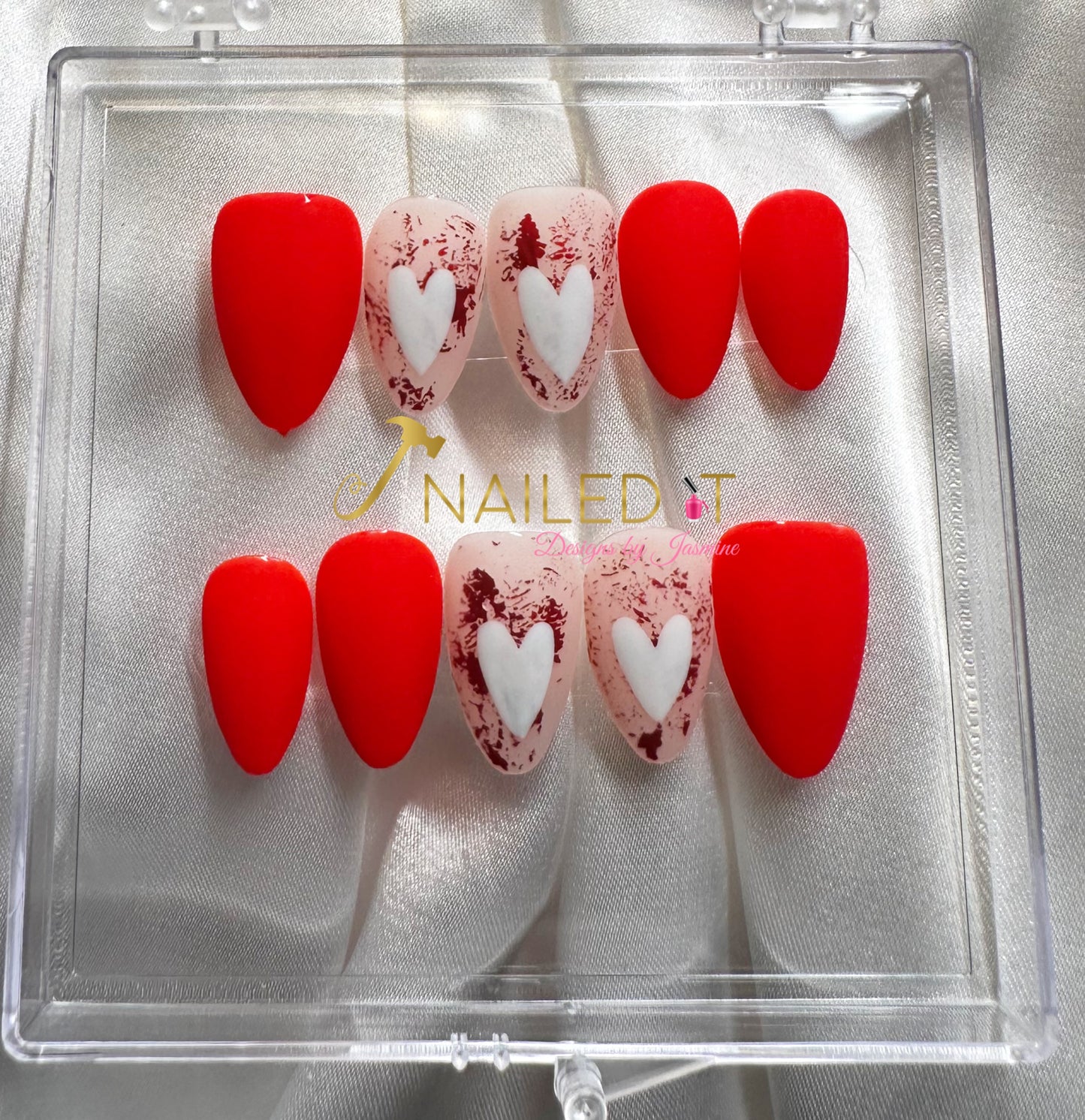 Red Matte Hearts