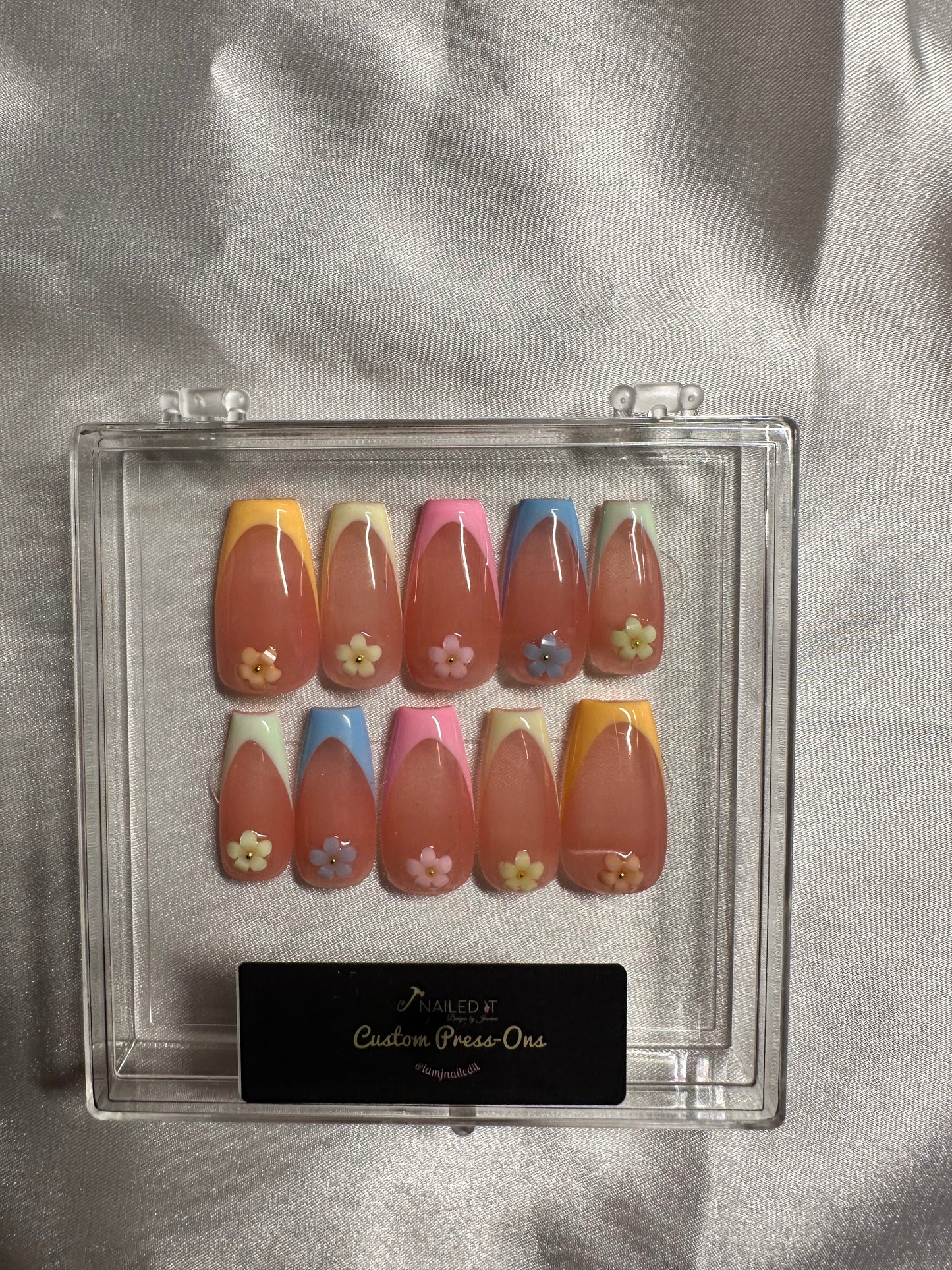 Multi-Colored French w/flowers